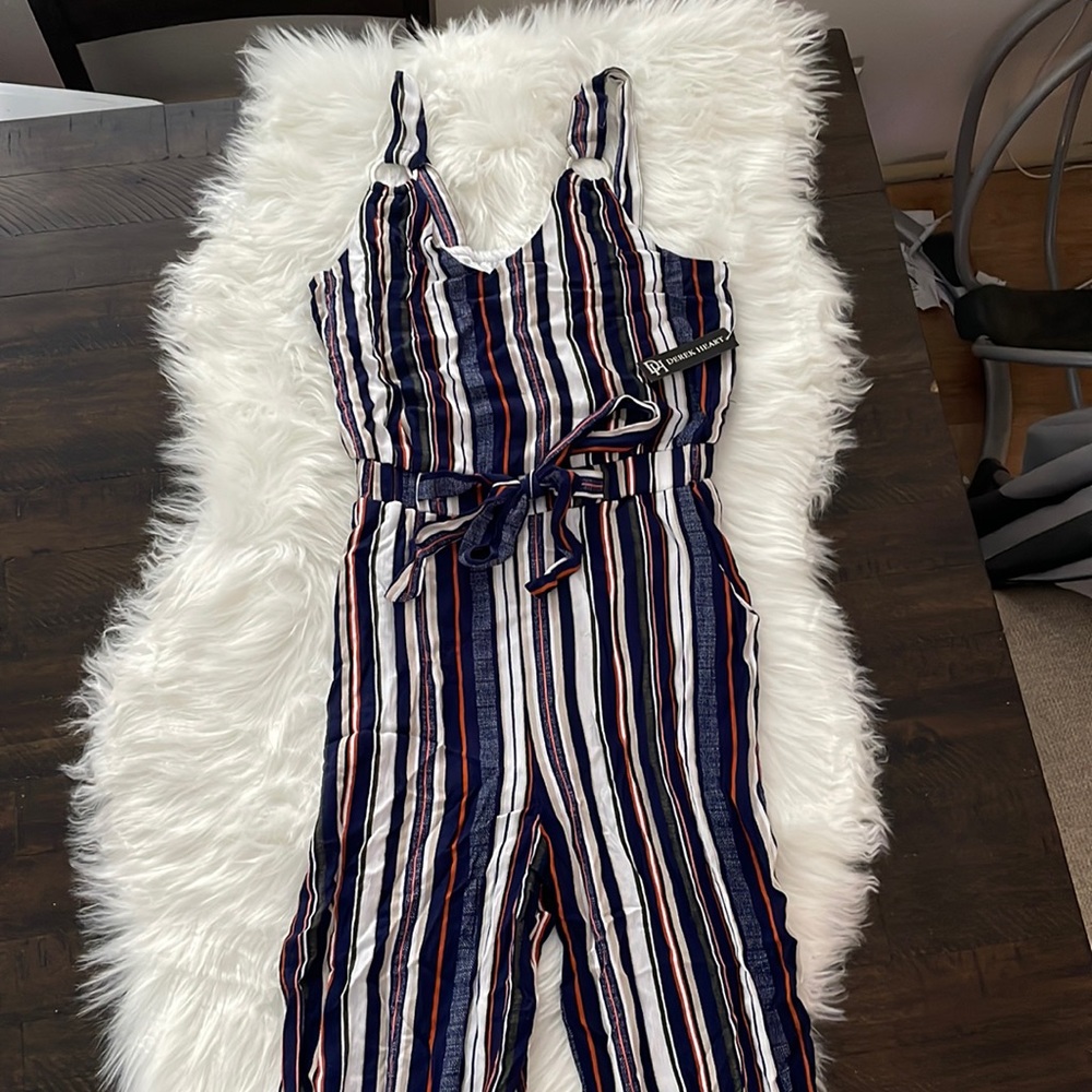 Women’s Striped Jumpsuit - size M